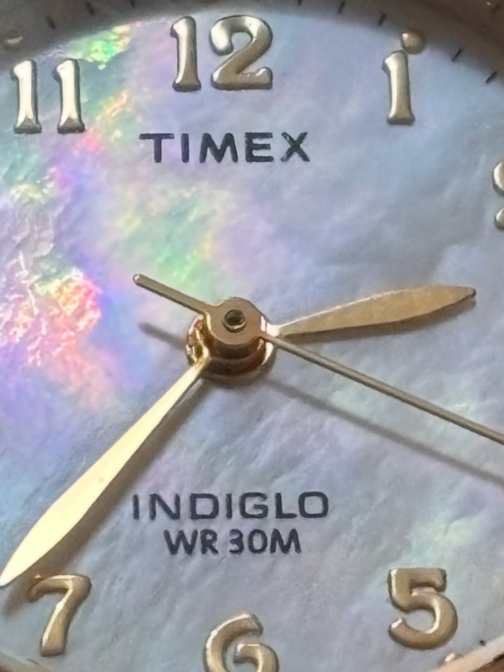 Timex T2M827 Mother of Pearl Indiglo Watch Two Tone Gold Silver 25mm - Picture 10 of 10